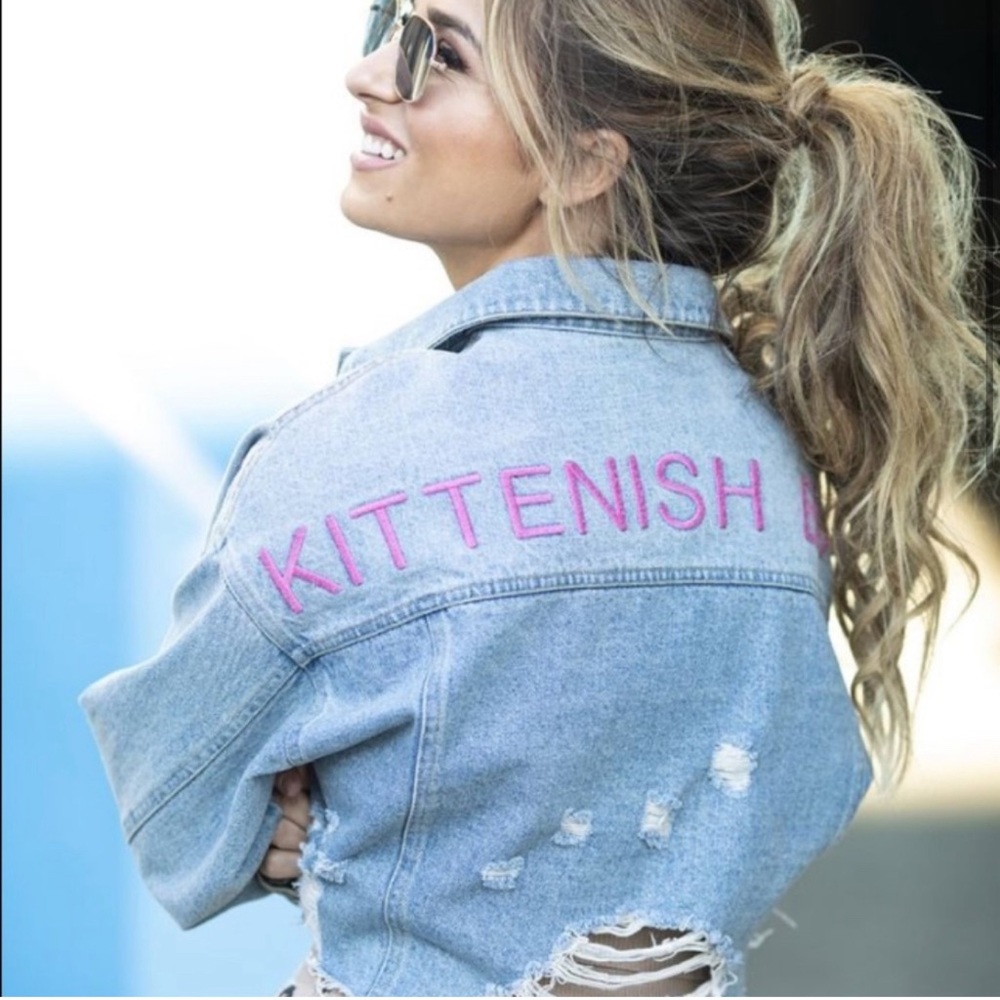 Kittenish Babe distressed Jean Jacket size M
